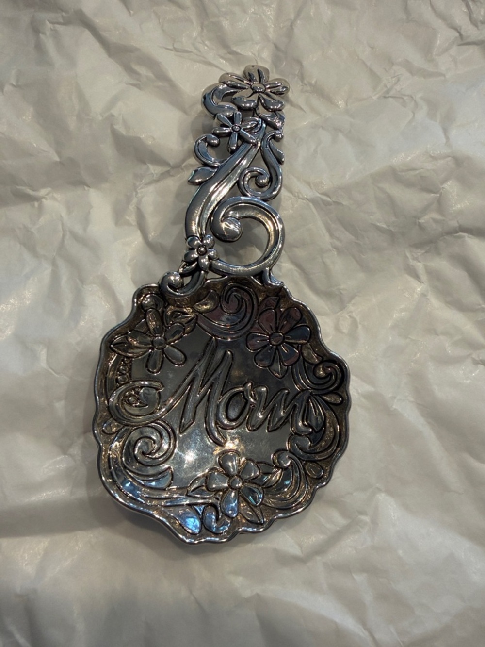 NWOT Mom Floral Decorative Spoon - Silver Accent